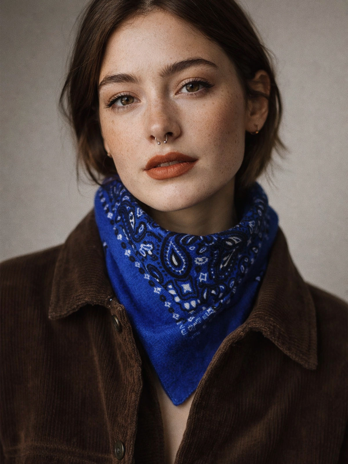 Bandana XXL Sahara Azul Klein de cashmere 100% — pañuelo suave y elegante