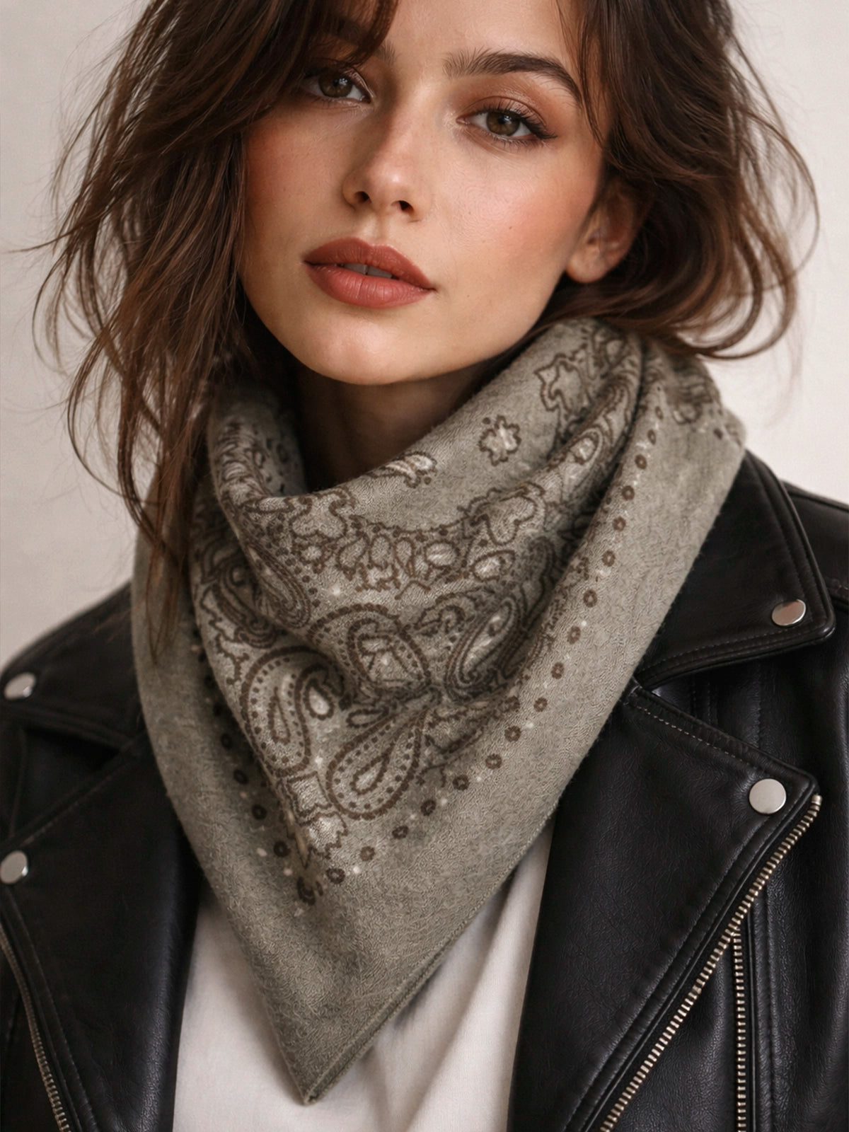 Bandana XXL Sahara Vison de cashmere 100% — pañuelo suave y elegante