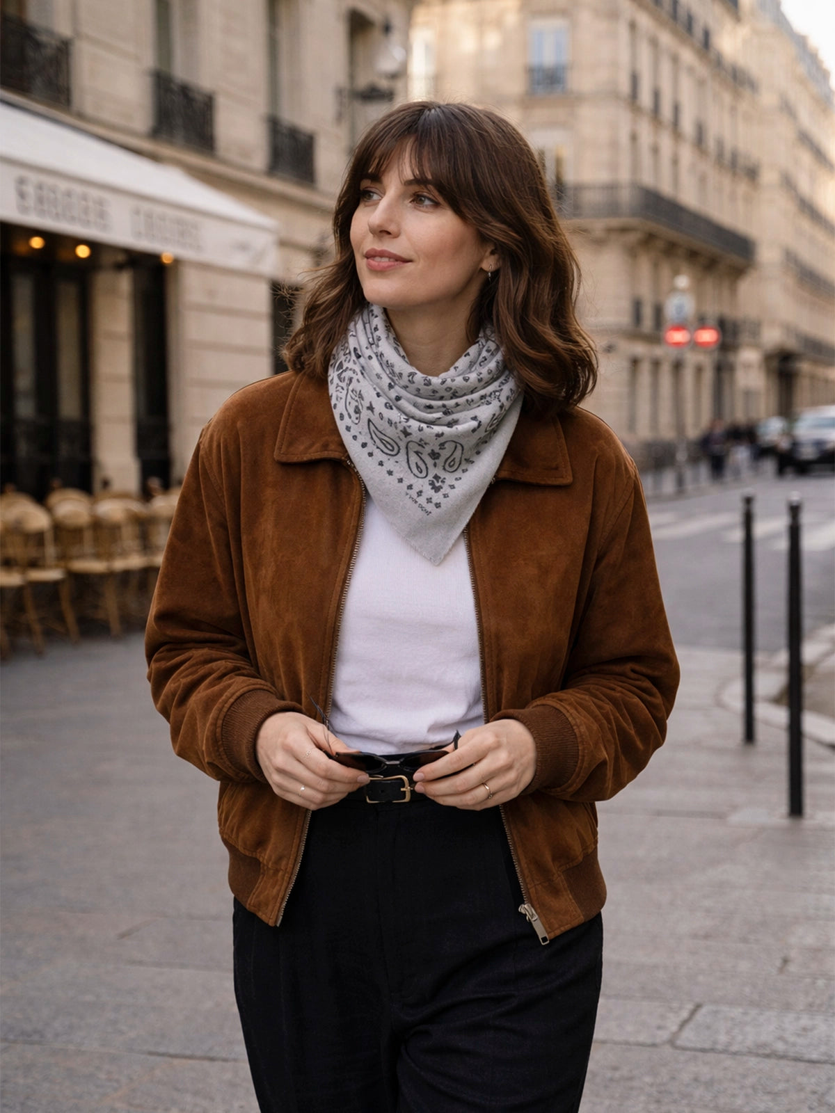 Bandana XXL Sahara Grey de cashmere 100% — pañuelo suave y elegante