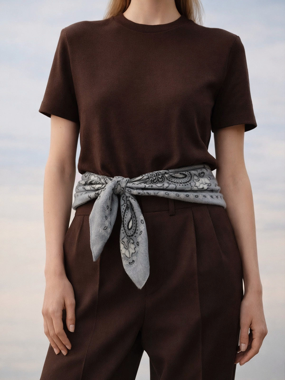 Bandana XXL Sahara Aqua de cashmere 100% — pañuelo suave y elegante