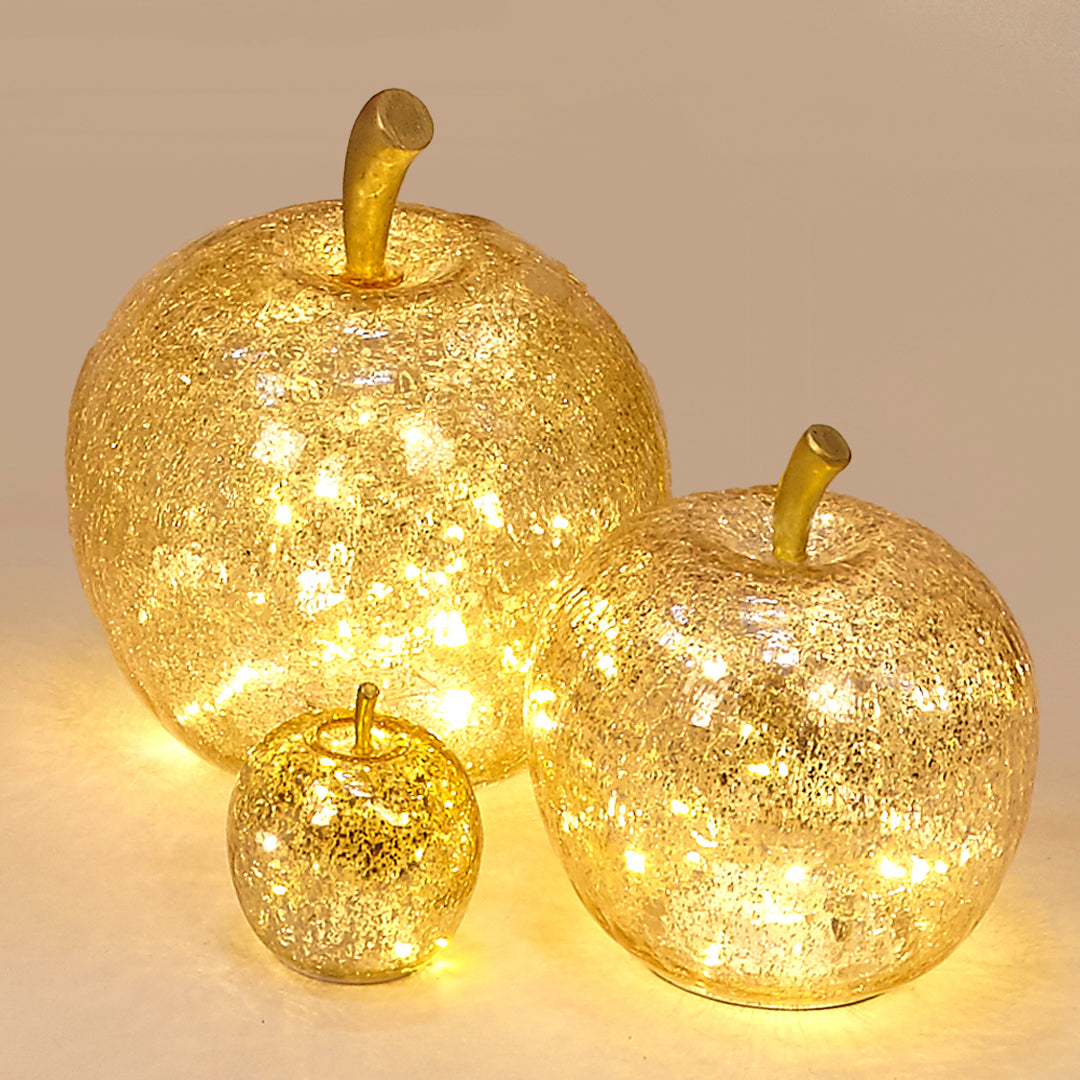 Manzana cristal dorada 20 leds