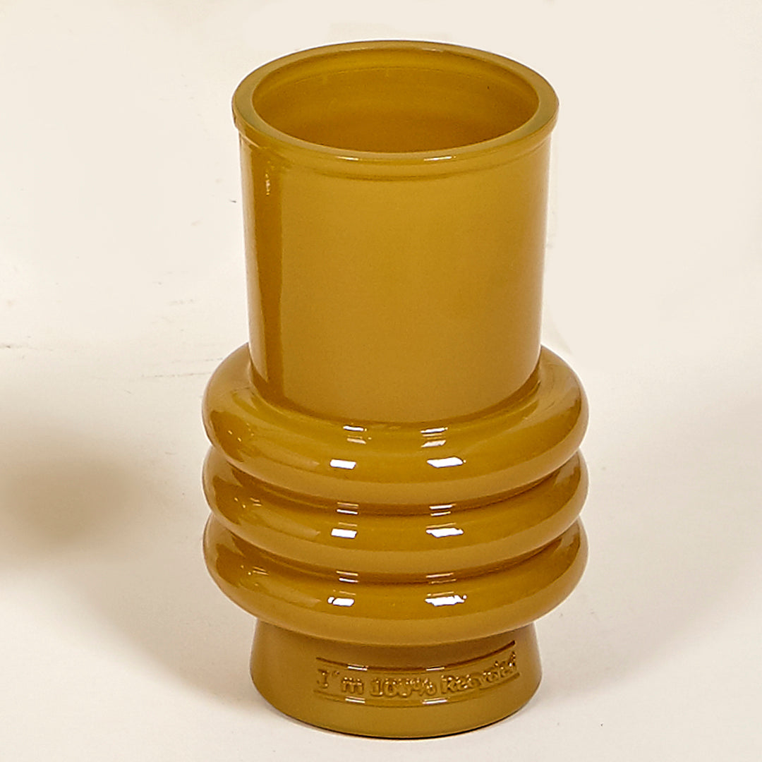 Jarron Amalfi Mostaza estilo seventies en vidrio reciclado