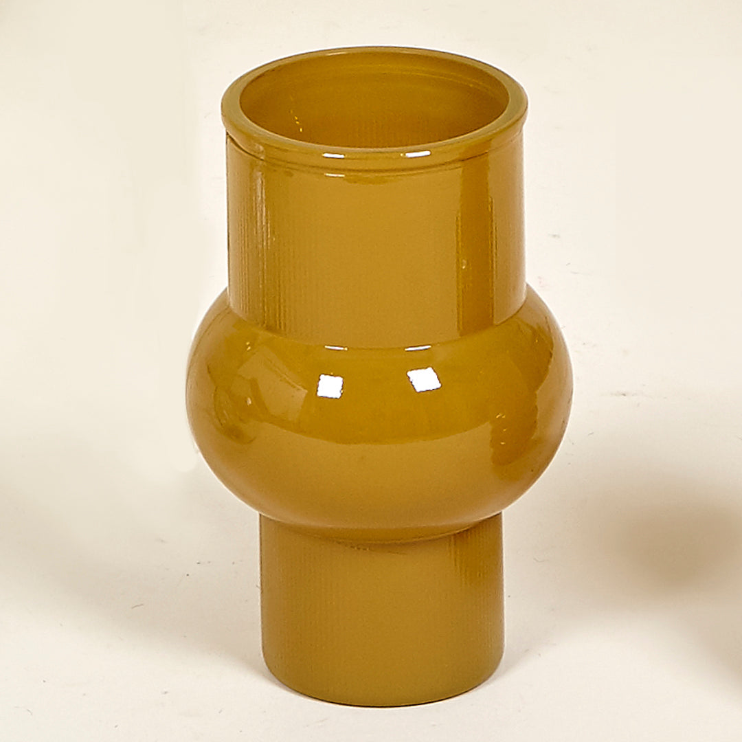 Jarron Amalfi Mostaza estilo seventies en vidrio reciclado