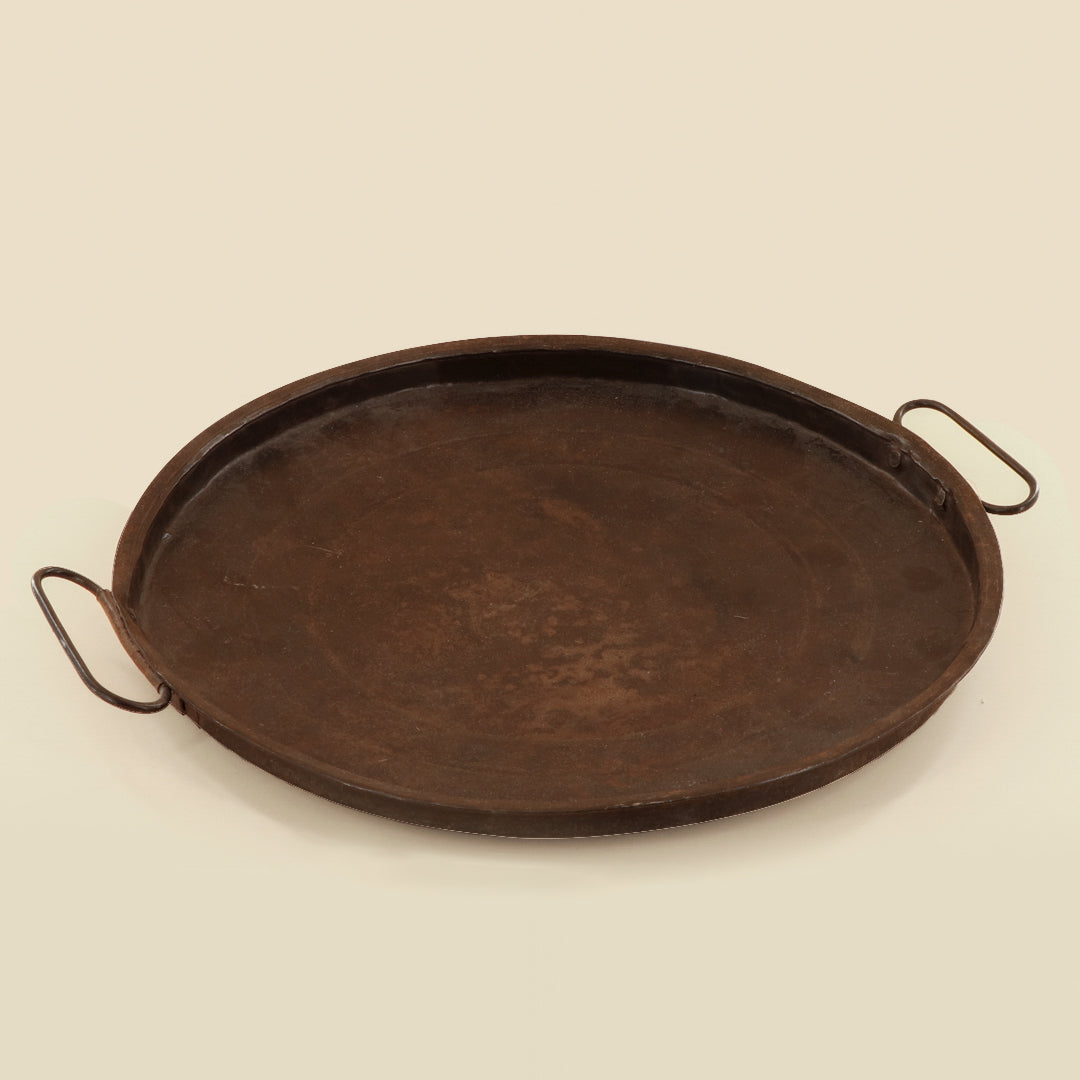 Centro redondo antic vintage de metal acabado oxide