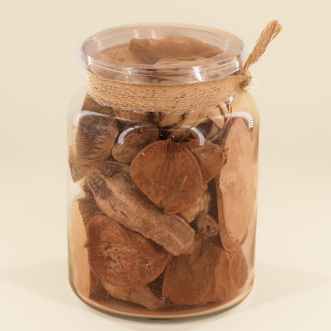 Bote decoración piñas y troncos attrezzo para centros de mesa piñas y flores secas