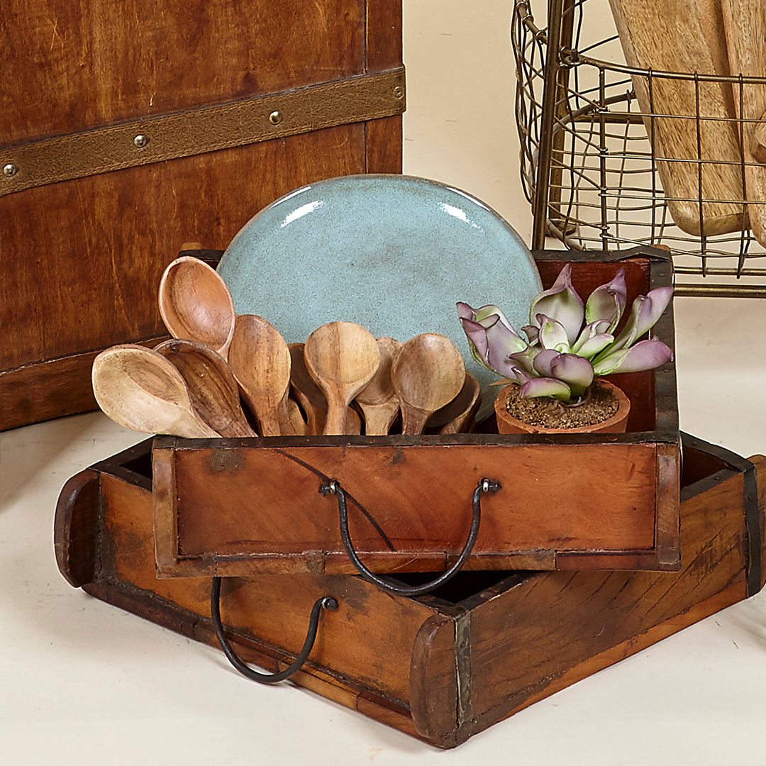 Cajón de madera reciclada acabado antic