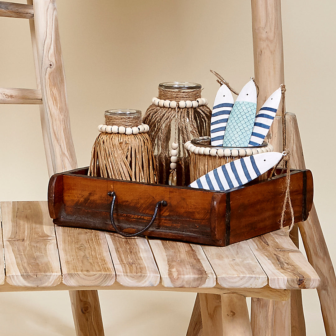 Cajón de madera reciclada acabado antic