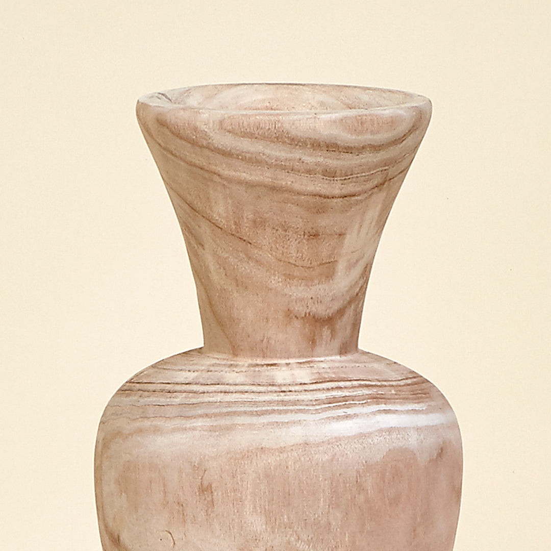 Jarrón cono Kale madera de Paulownia