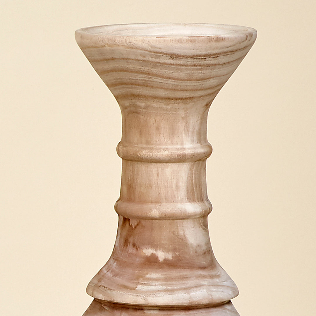 Jarrón aros Kale madera de Paulownia