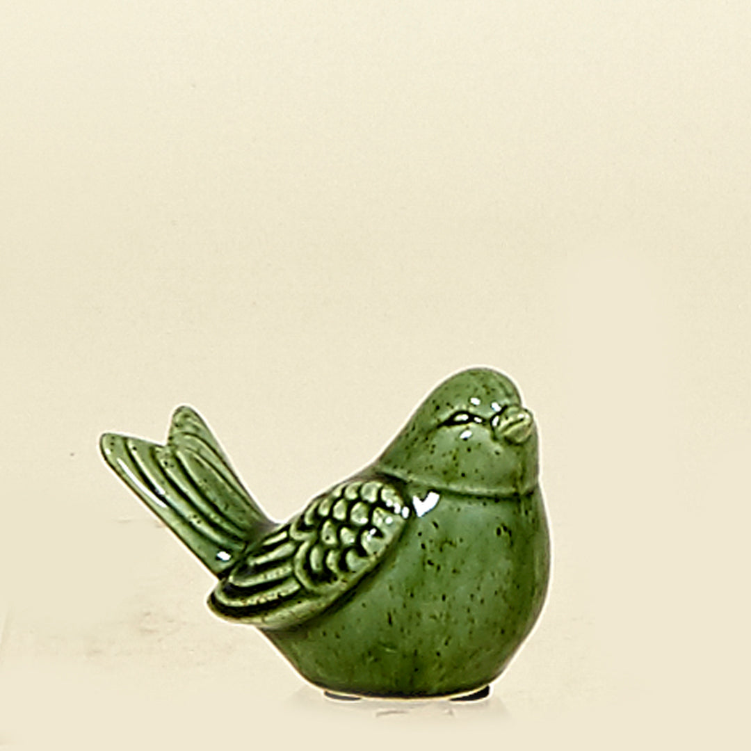 Pajarito Évora verde cerámica decoración