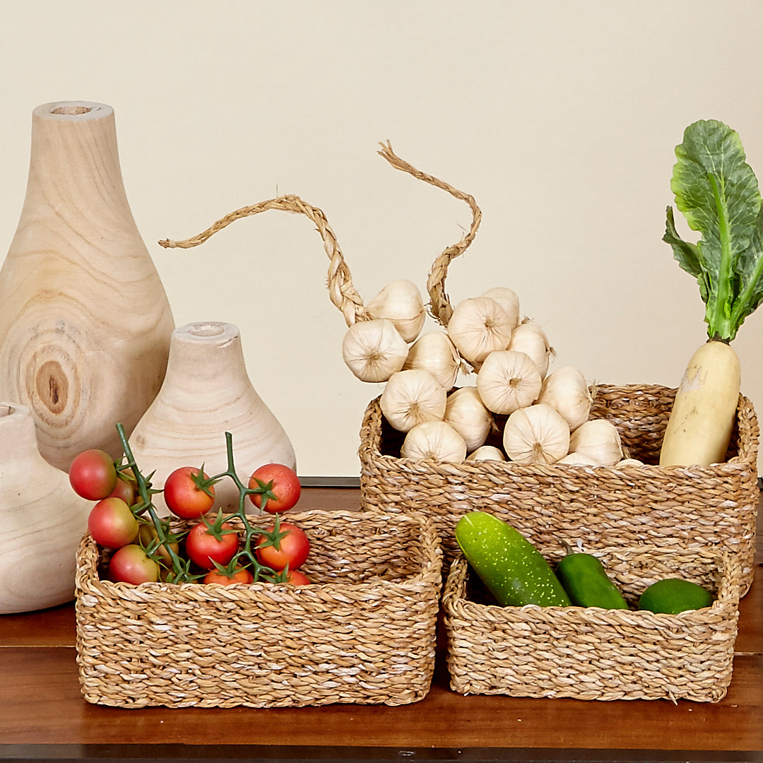 Juego de 3 cestas rectangulares Corso