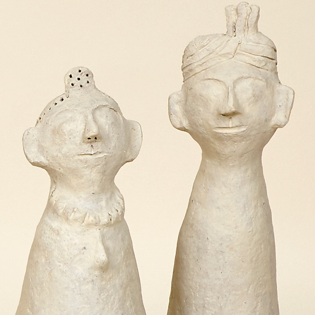 Juego de 2 figuras decorativas Maharani y Maharaja papel maché