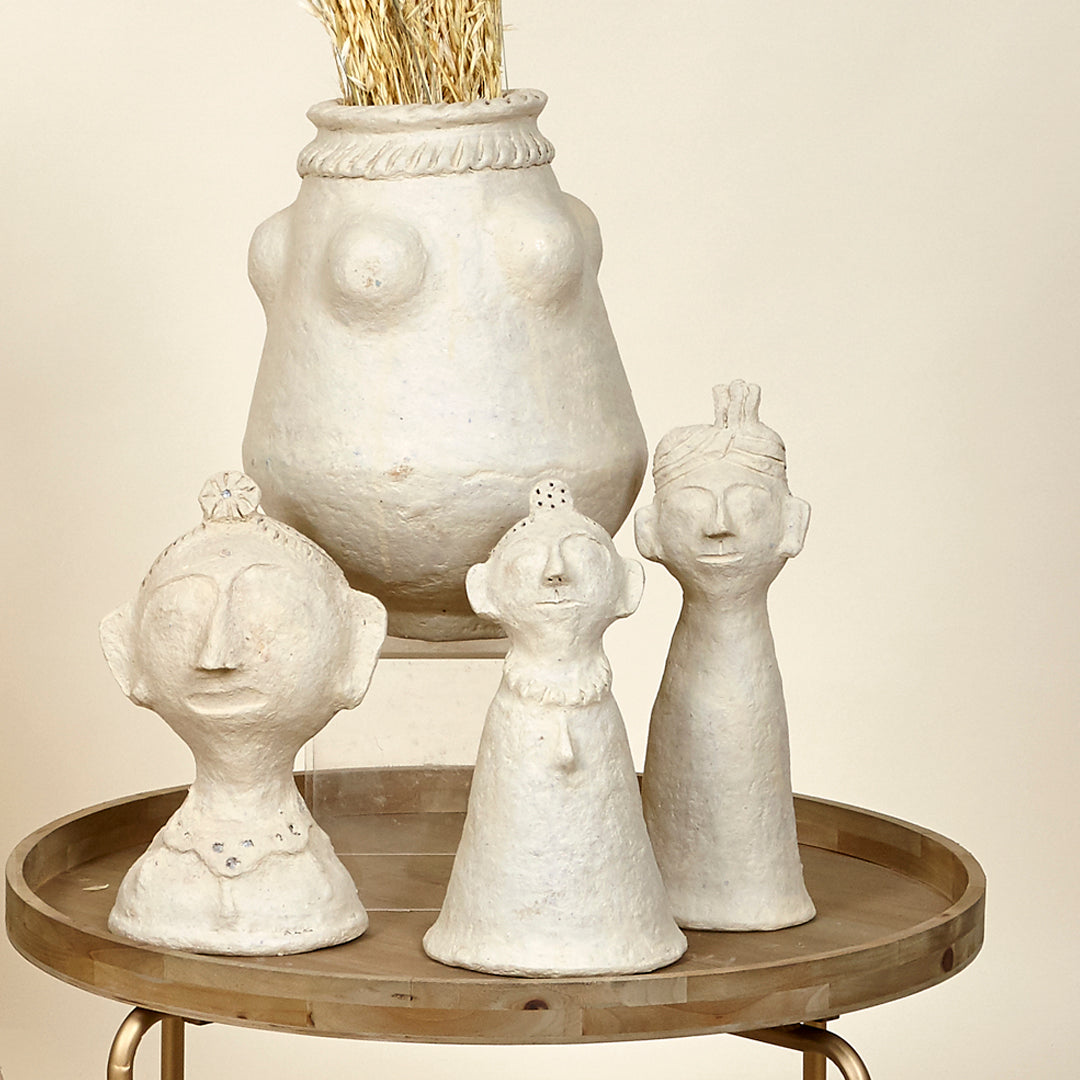 Juego de 2 figuras decorativas Maharani y Maharaja papel maché