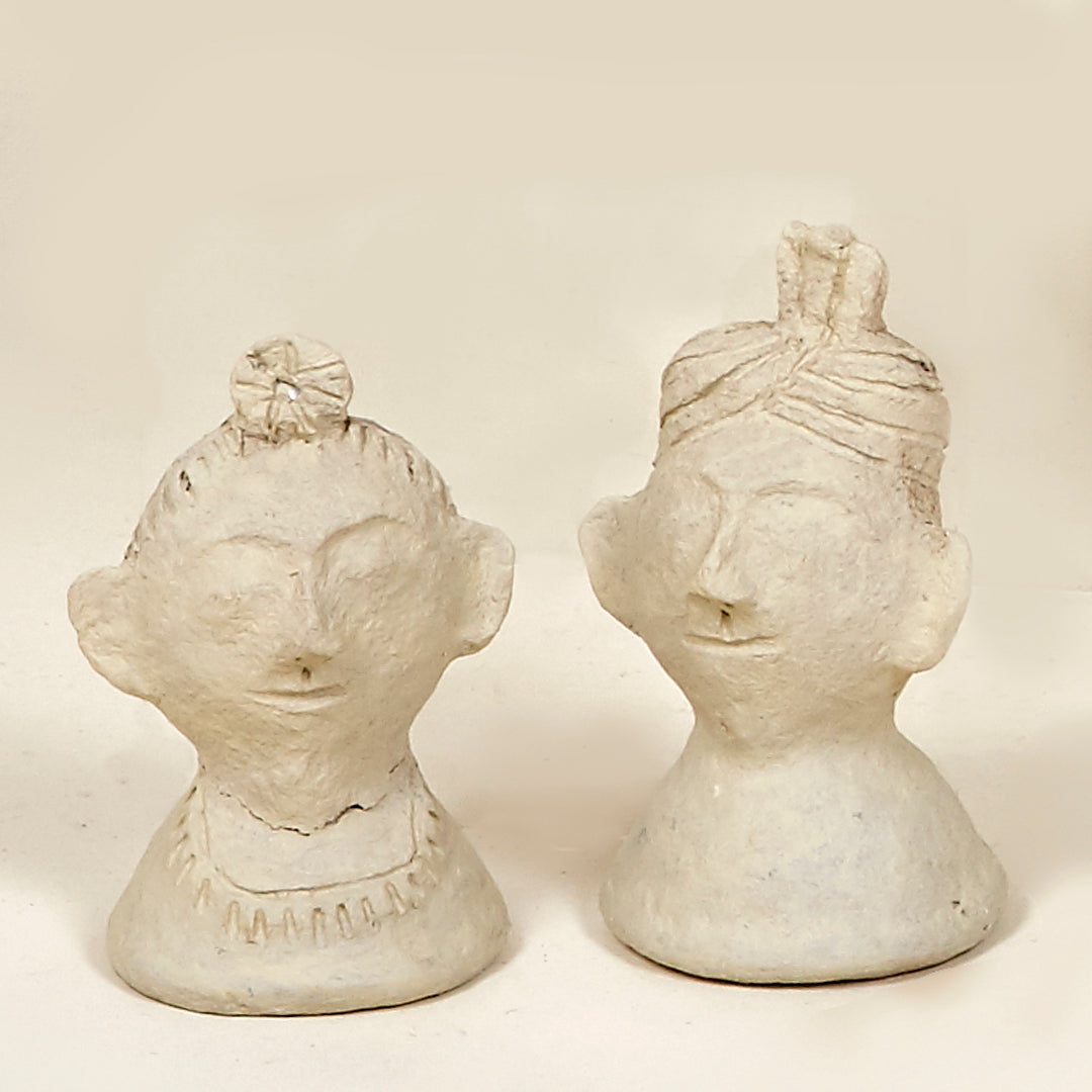 Juego de 2 figuras decorativas Maharani y Maharaja papel maché