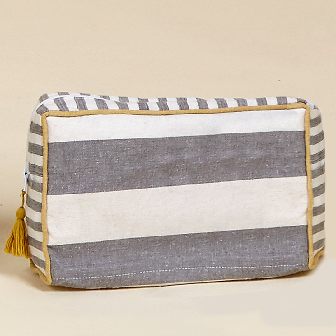 Neceser Formentera de algodón en color gris y beige