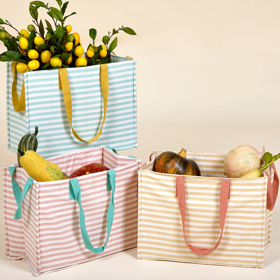 Shopping bag Milos de algodón con compartimentos para guardar las botellas