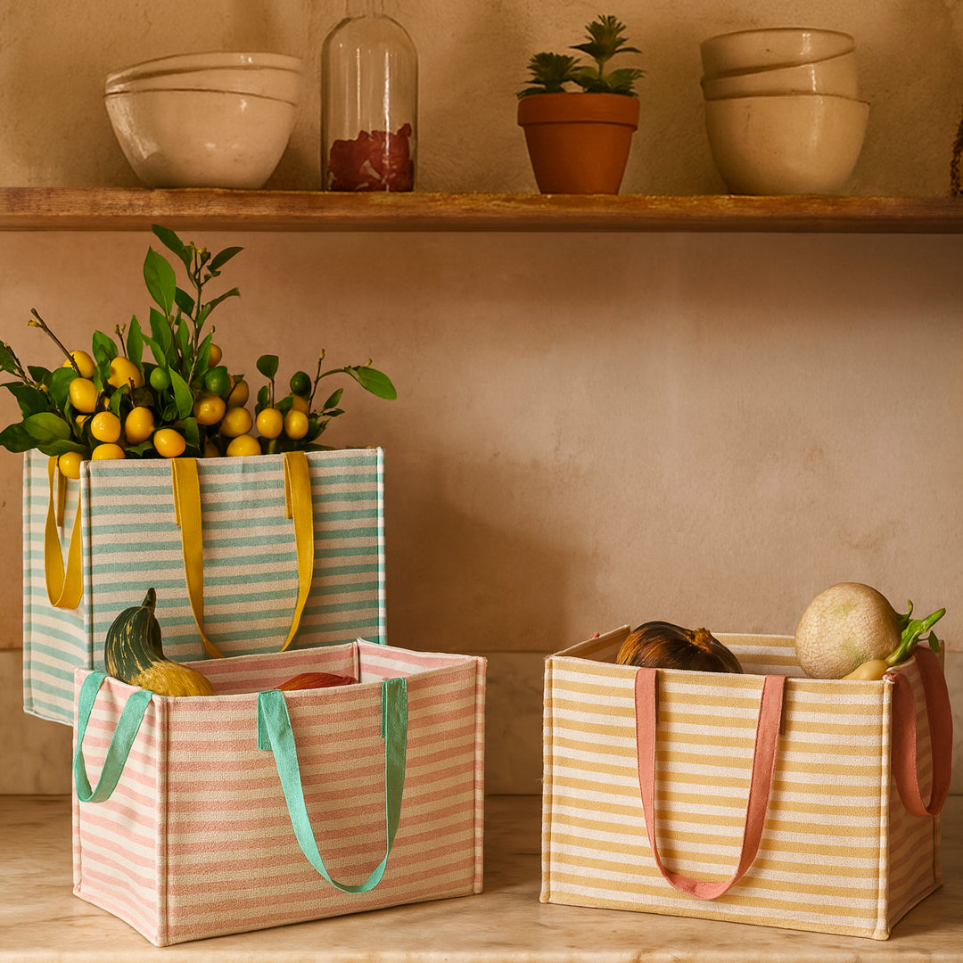 Shopping bag Milos de algodón con compartimentos para guardar las botellas