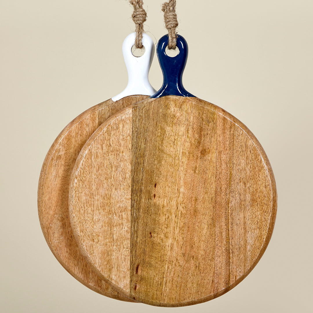 Tabla de cortar Portofina redonda grande madera de mango