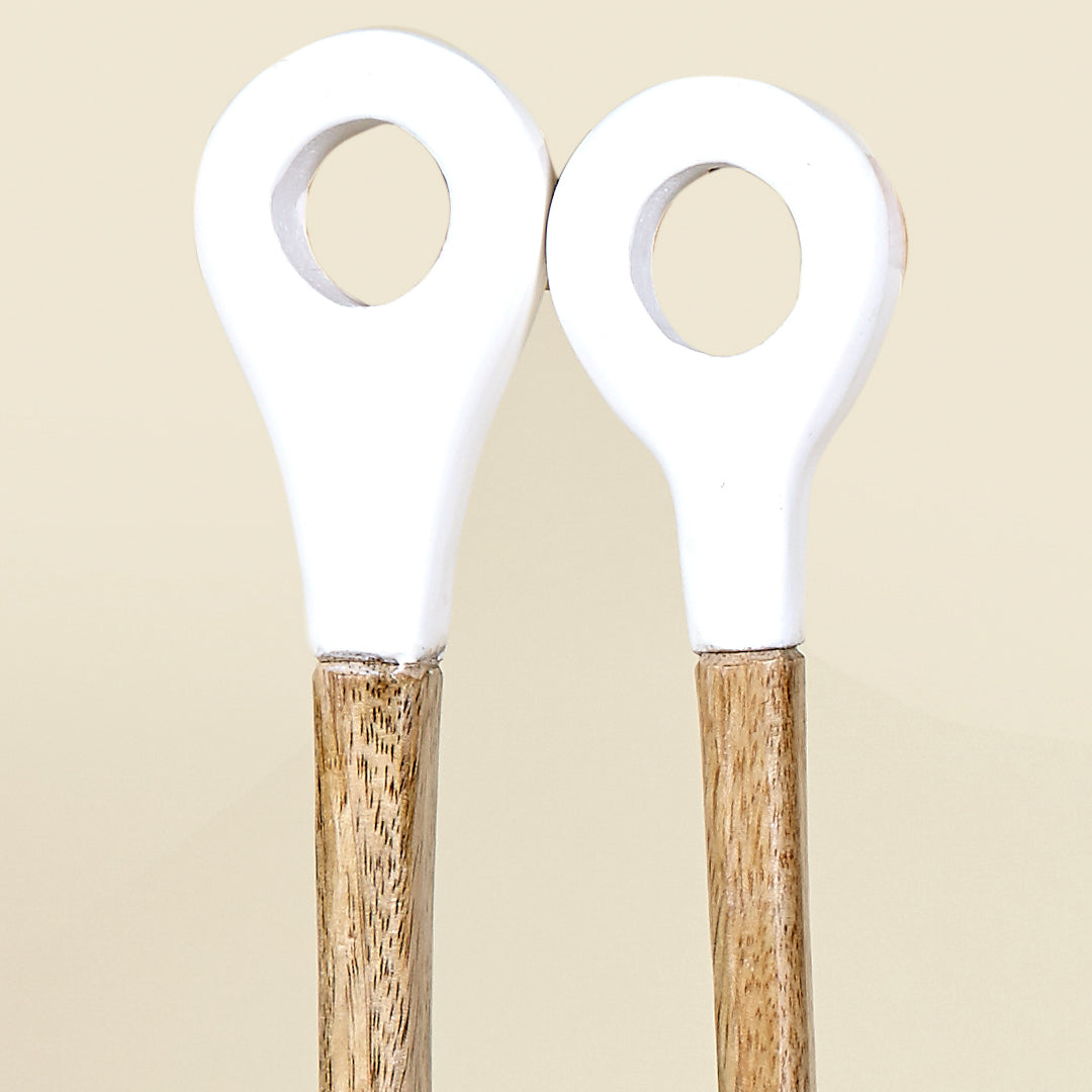 Set de 2 cubiertos Portofino blanco madera de mango