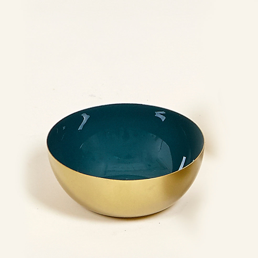 Bol Ocean de metal con base dorada