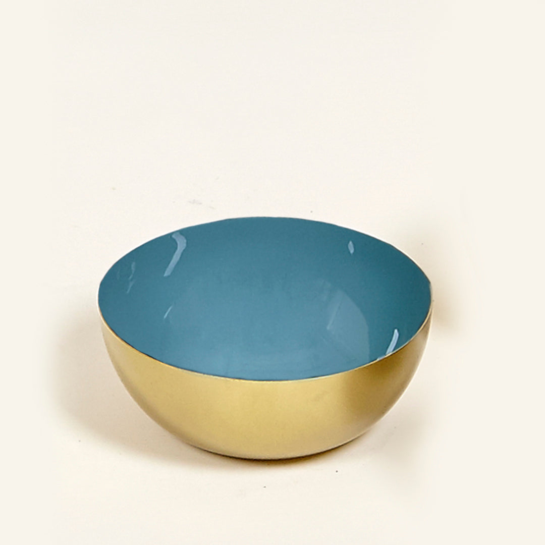 Bol Ocean de metal con base dorada