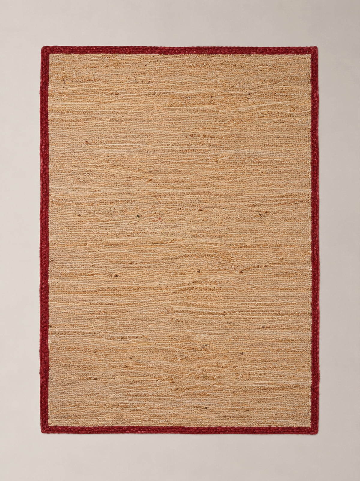 Alfombra de Yute Natural con Borde Burgundy 120x180 cm