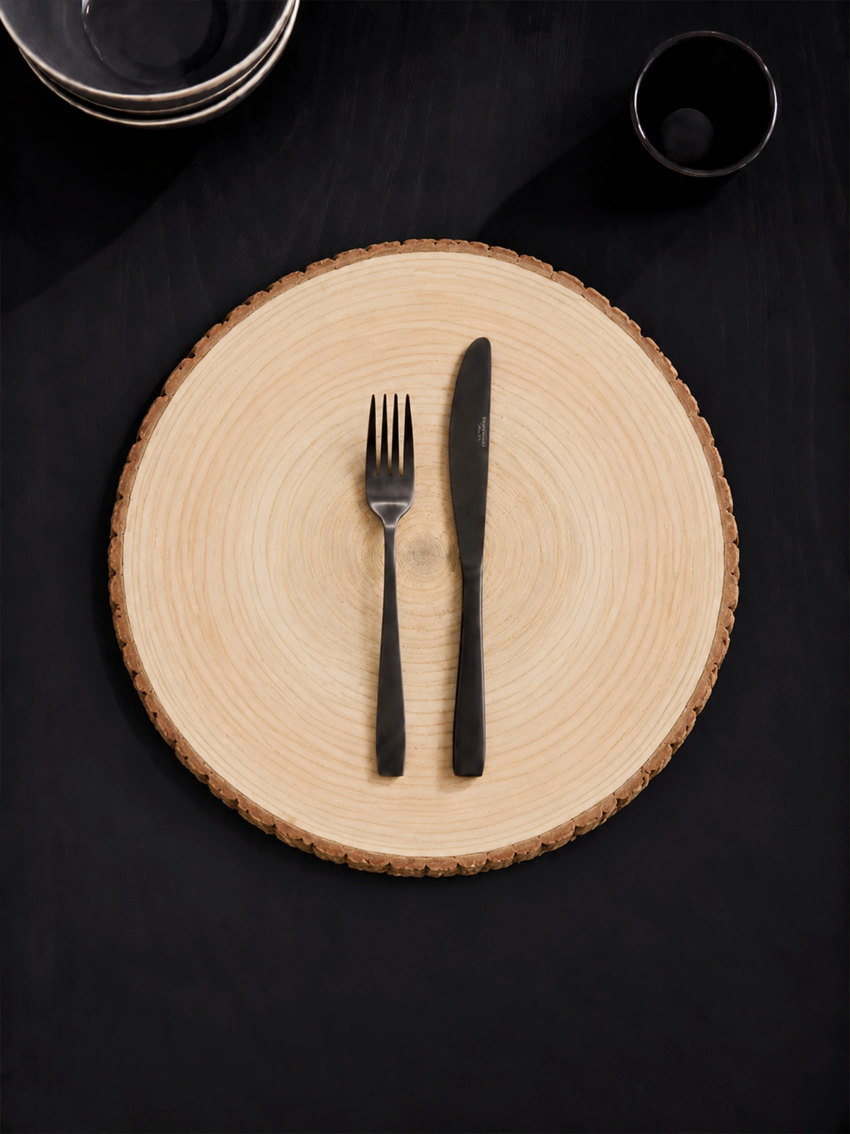 Bajoplato de Madera Natural en Forma de Tronco – Ø30 cm