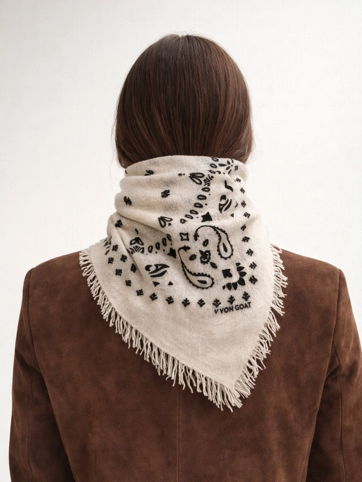 Bandana XXL Sahara Ivory de cashmere 100% — pañuelo suave y elegante