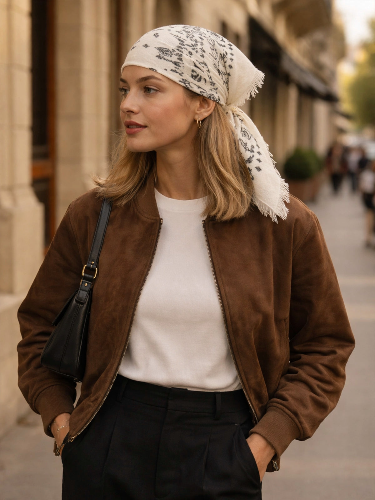 Bandana XXL Sahara Ivory de cashmere 100% — pañuelo suave y elegante