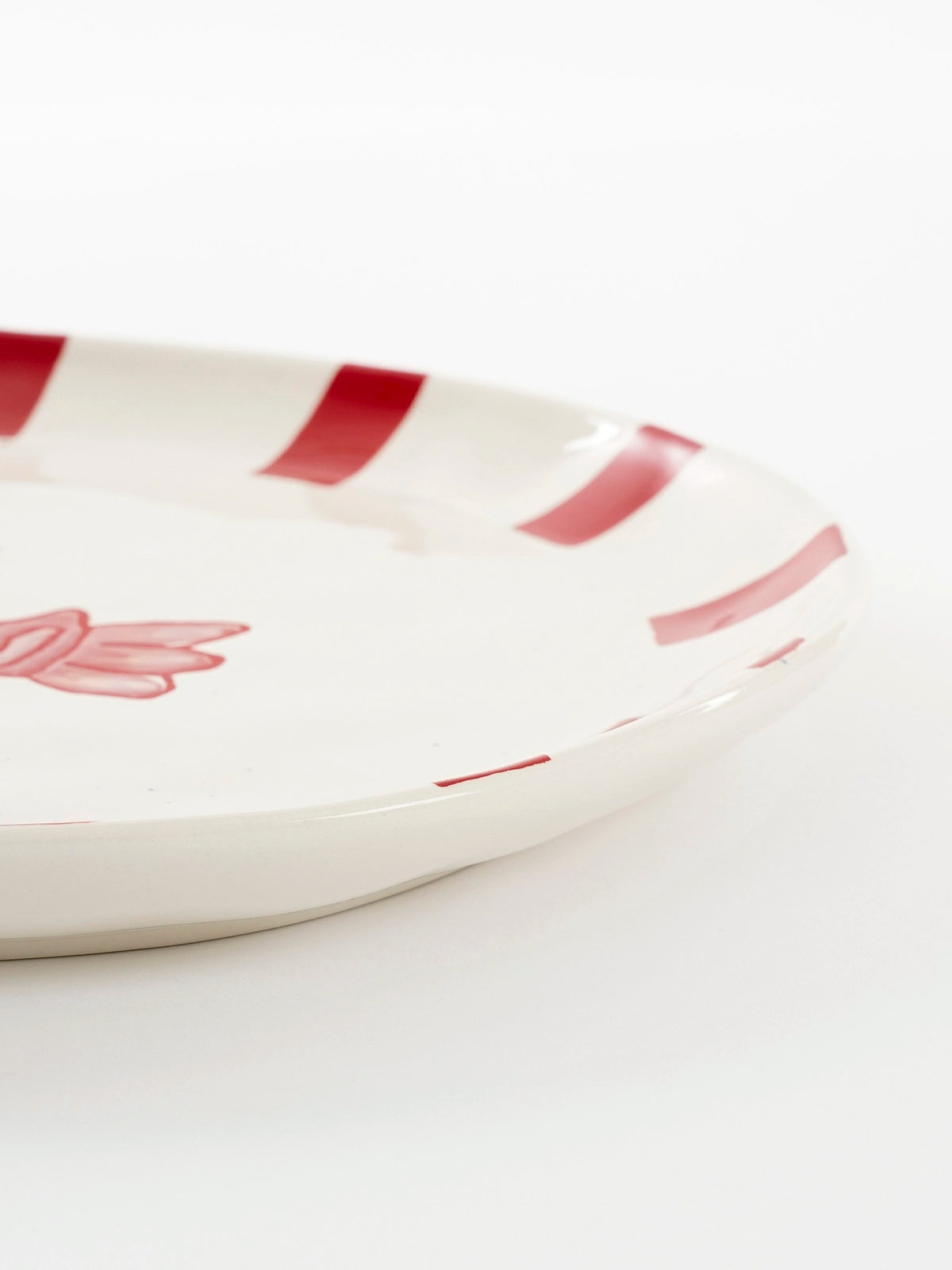 Fuente de loza con langosta roja – 40,5 x 31 cm