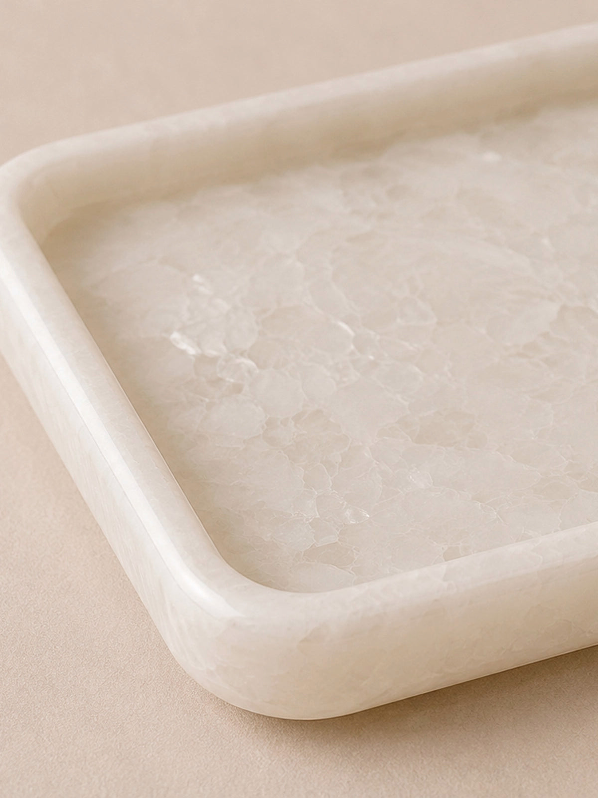 Bandeja de resina Nácar blanca 20 x 15 x 1,5 cm
