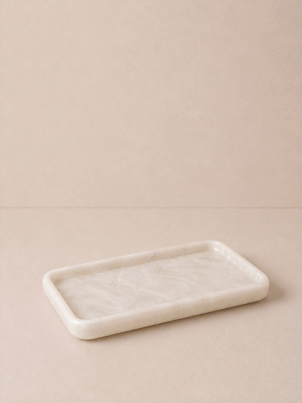 Bandeja de resina Nácar blanca 20 x 15 x 1,5 cm