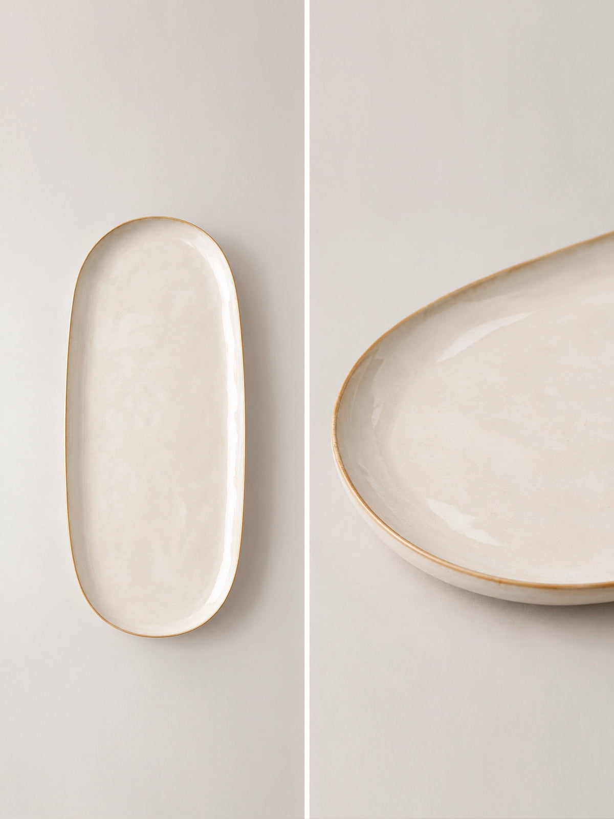 Bandeja ovalada de gres Duna 31,5 cm