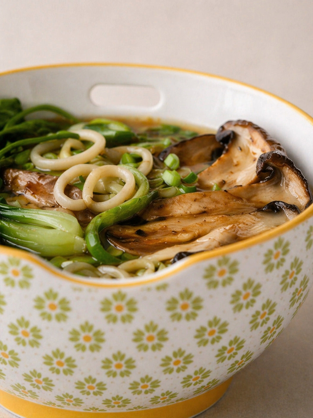 Bol de Sopa Miso de Set de bol de porcelana con Palillos de Bambú | Cuenco Japonés para Ramen y Noodles en Azul o Amarillo