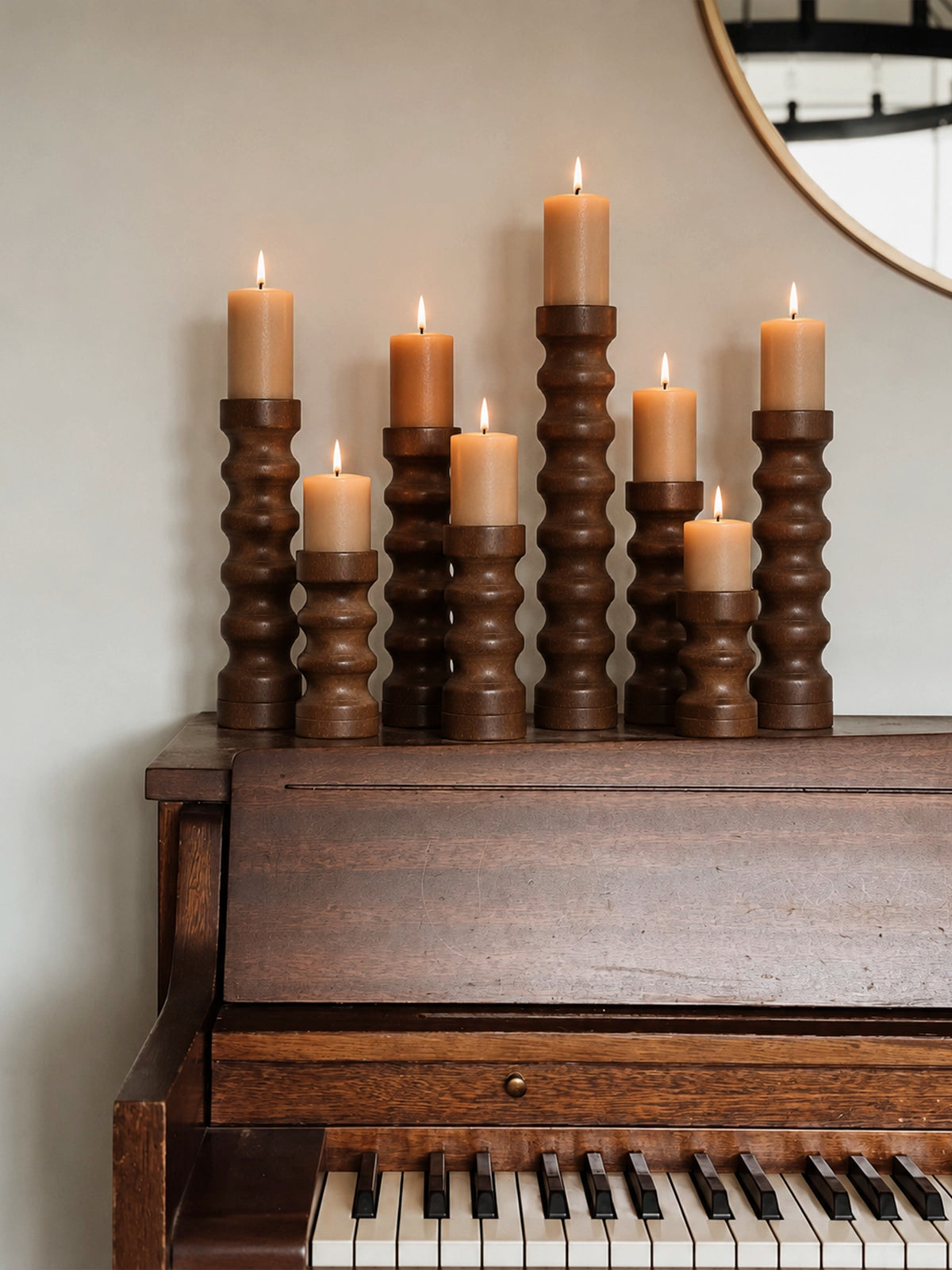 Candelabro de madera Cacao 41 cm