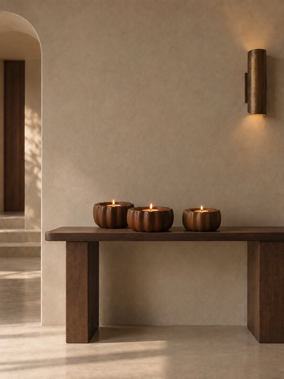 Centro decorativo de madera Cacao 15 cm