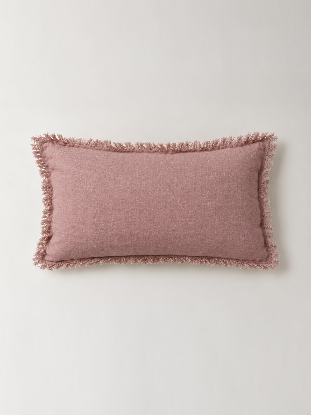 Funda de cojín de Lino con Flecos 40x60 cm – Azul, Malva o Beige