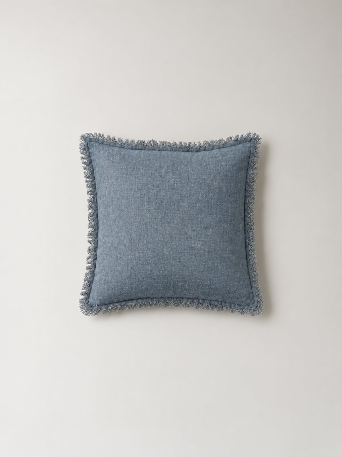 Funda de cojín de Lino con Flecos 45x45 cm – Azul, Malva o Beige