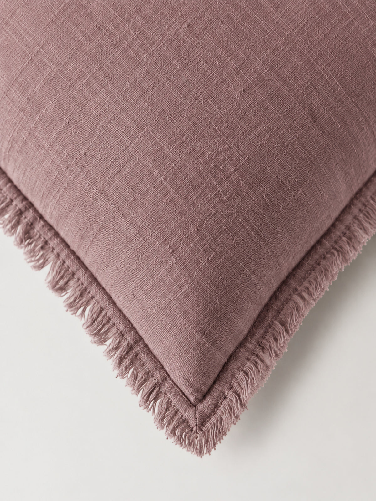 Funda de cojín de Lino con Flecos 40x60 cm – Azul, Malva o Beige