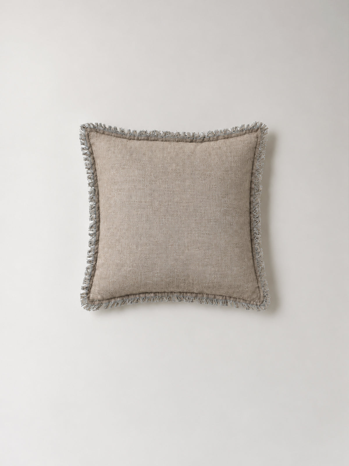 Funda de cojín de Lino con Flecos 45x45 cm – Azul, Malva o Beige