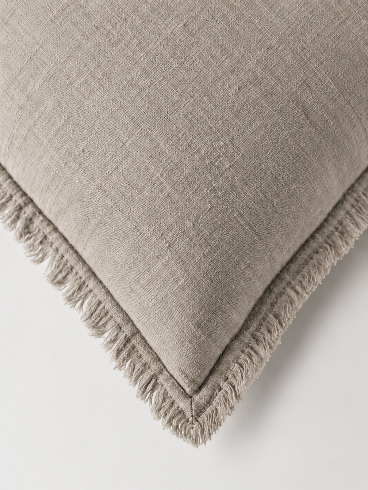 Funda de cojín de Lino con Flecos 40x60 cm – Azul, Malva o Beige