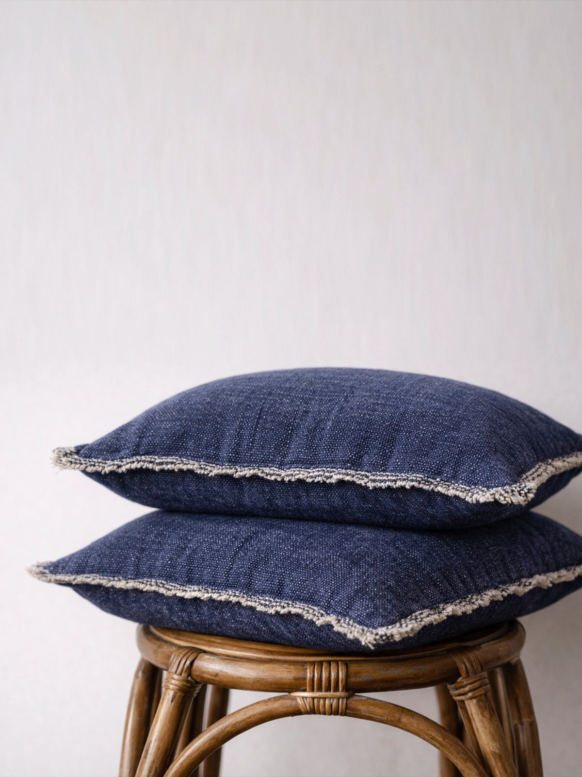 Funda de cojín de algodón Índigo azul 45 × 45 cm