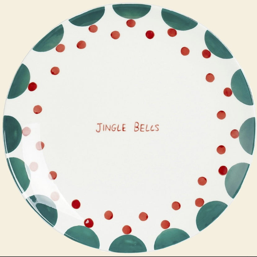 Juego de 4 platos navideños de cerámica