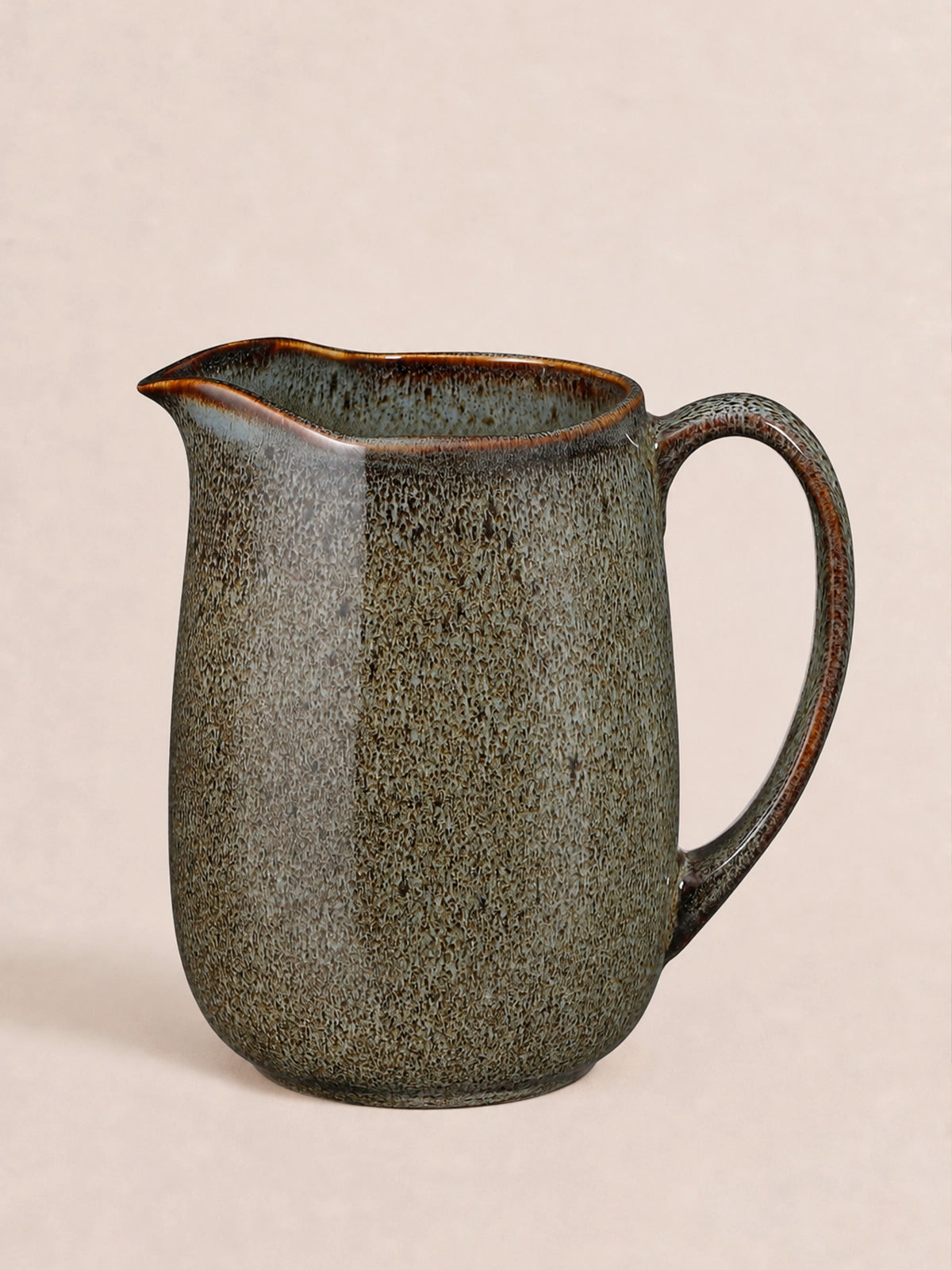 Jarra de gres verde visón 10x16 cm