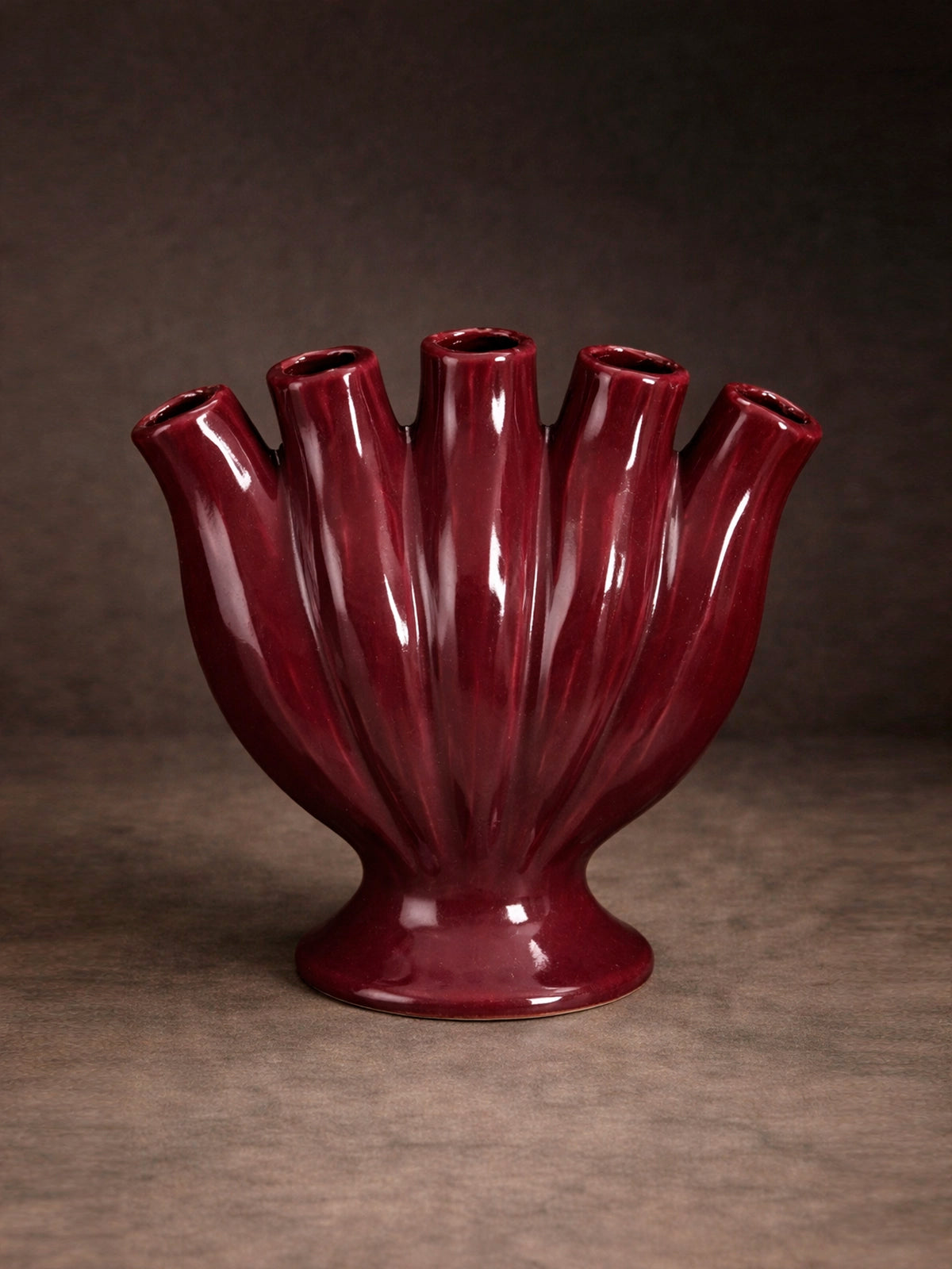 Jarrón Candelabro Ruby rojo cerámica decorativo multifunción