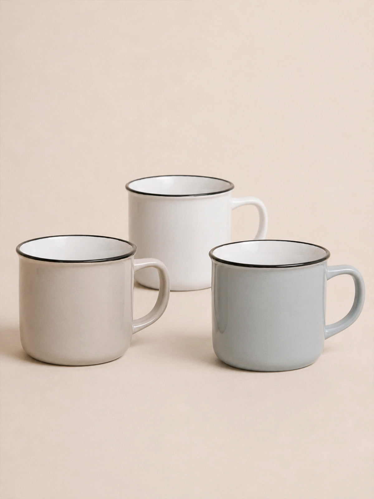 Juego de 6 tazas de café de gres esmaltado – 8 cm