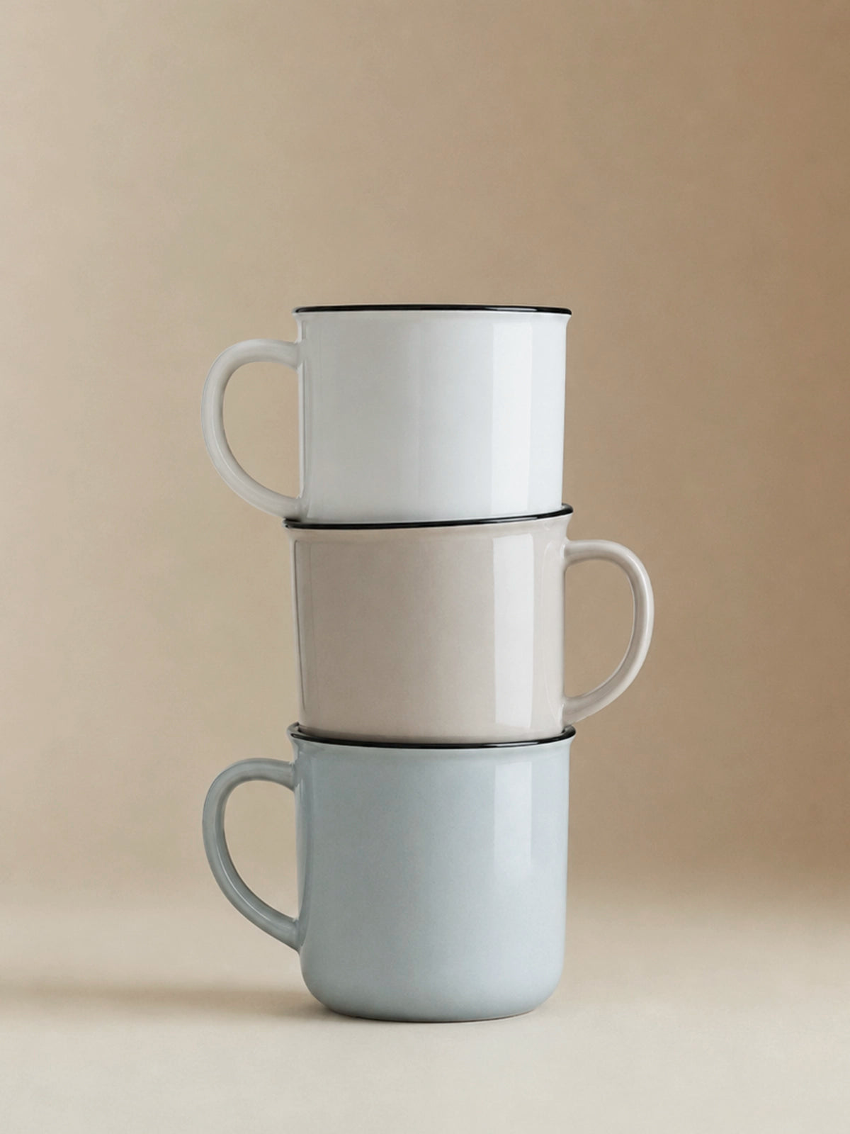 Juego de 6 tazas de café de gres esmaltado – 8 cm