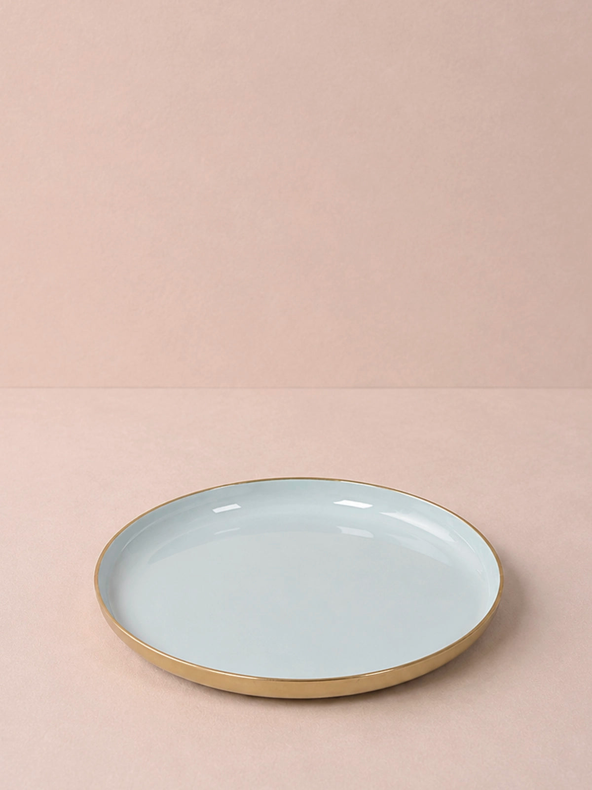 Plato bandeja Ocean de metal con base dorada