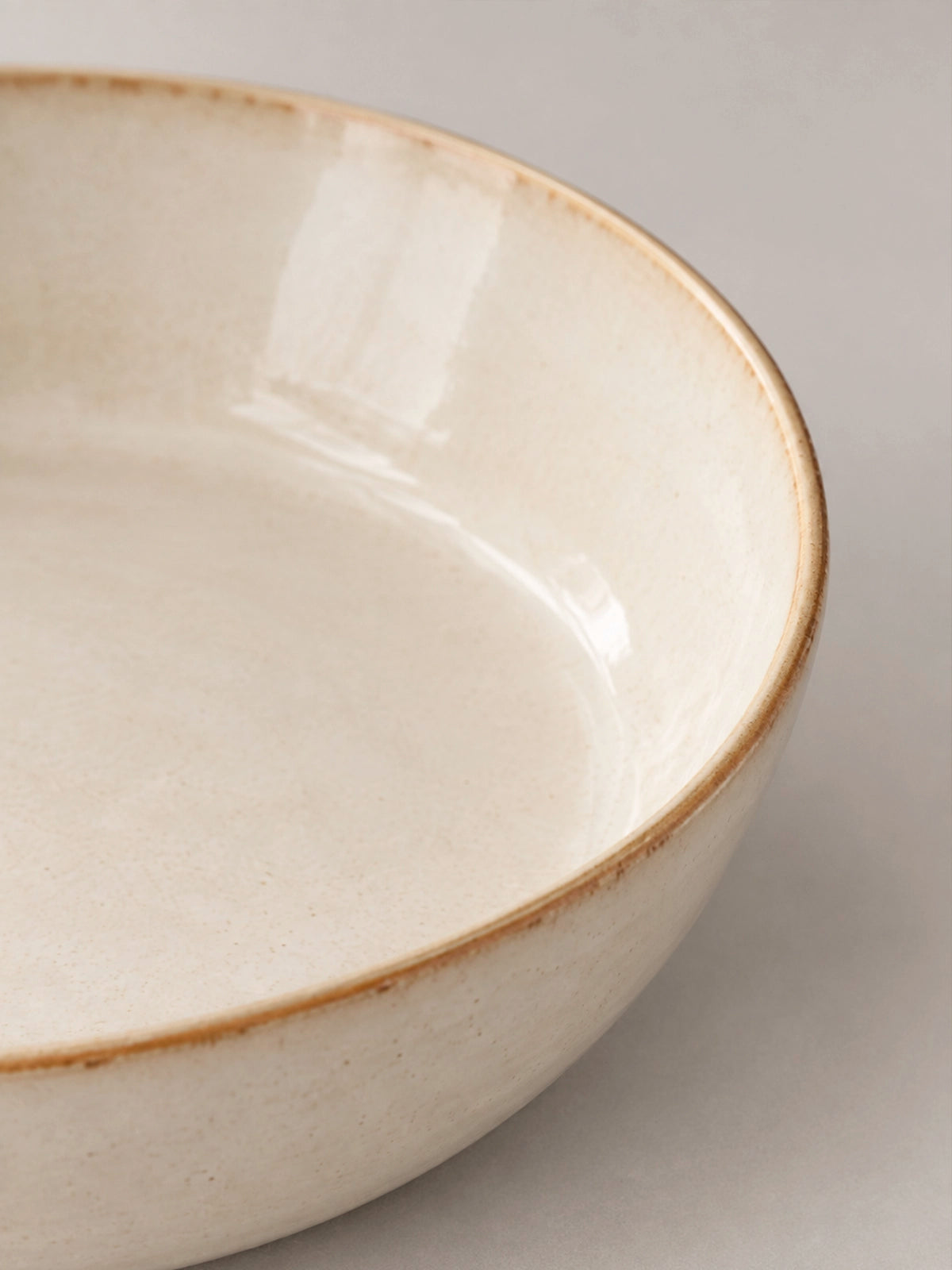 Plato hondo de gres Duna blanco Ø21 cm