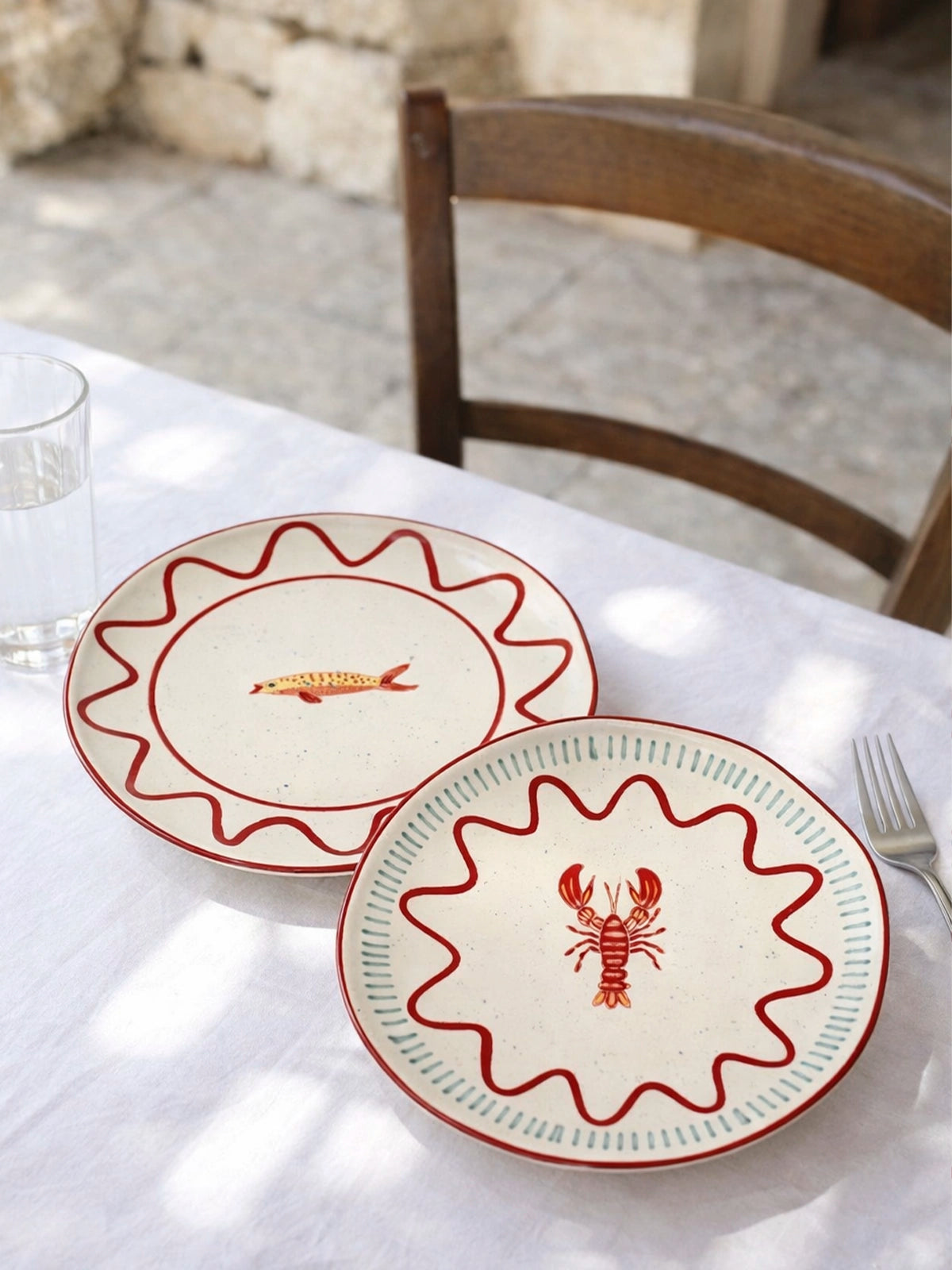 Set de 2 platos de cerámica mediterráneos – 26,5 cm